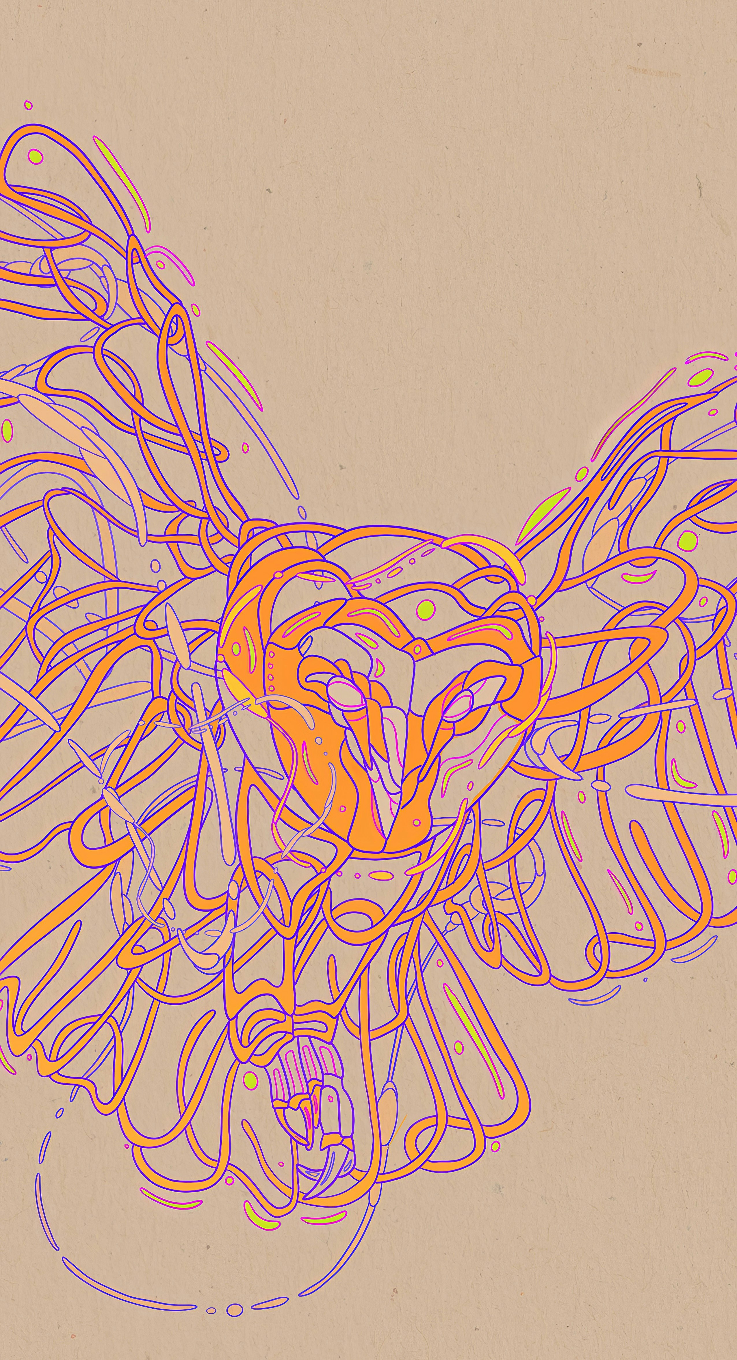 ghost colours wallpaper with illustration background