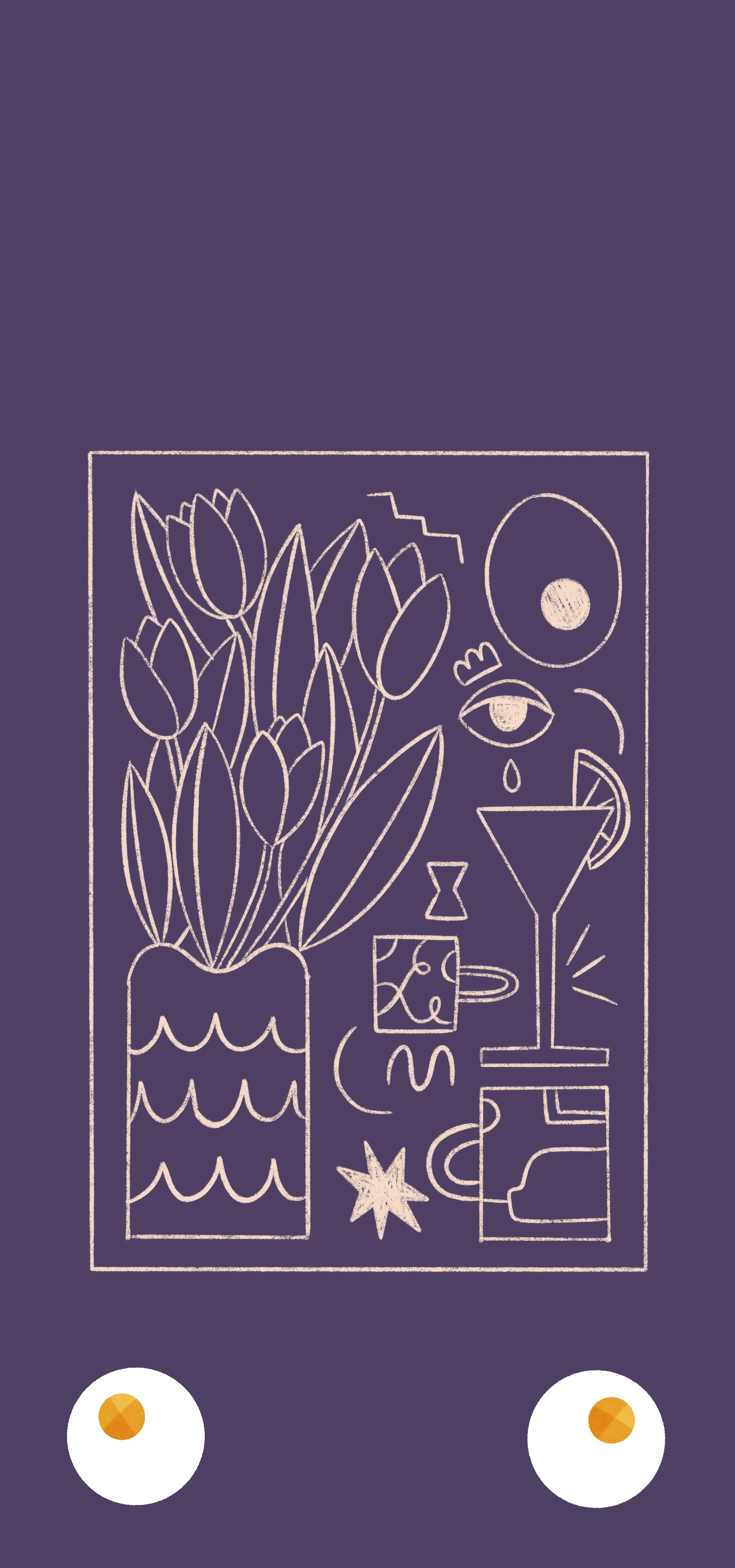 cocktail time mono wallpaper with illustration background