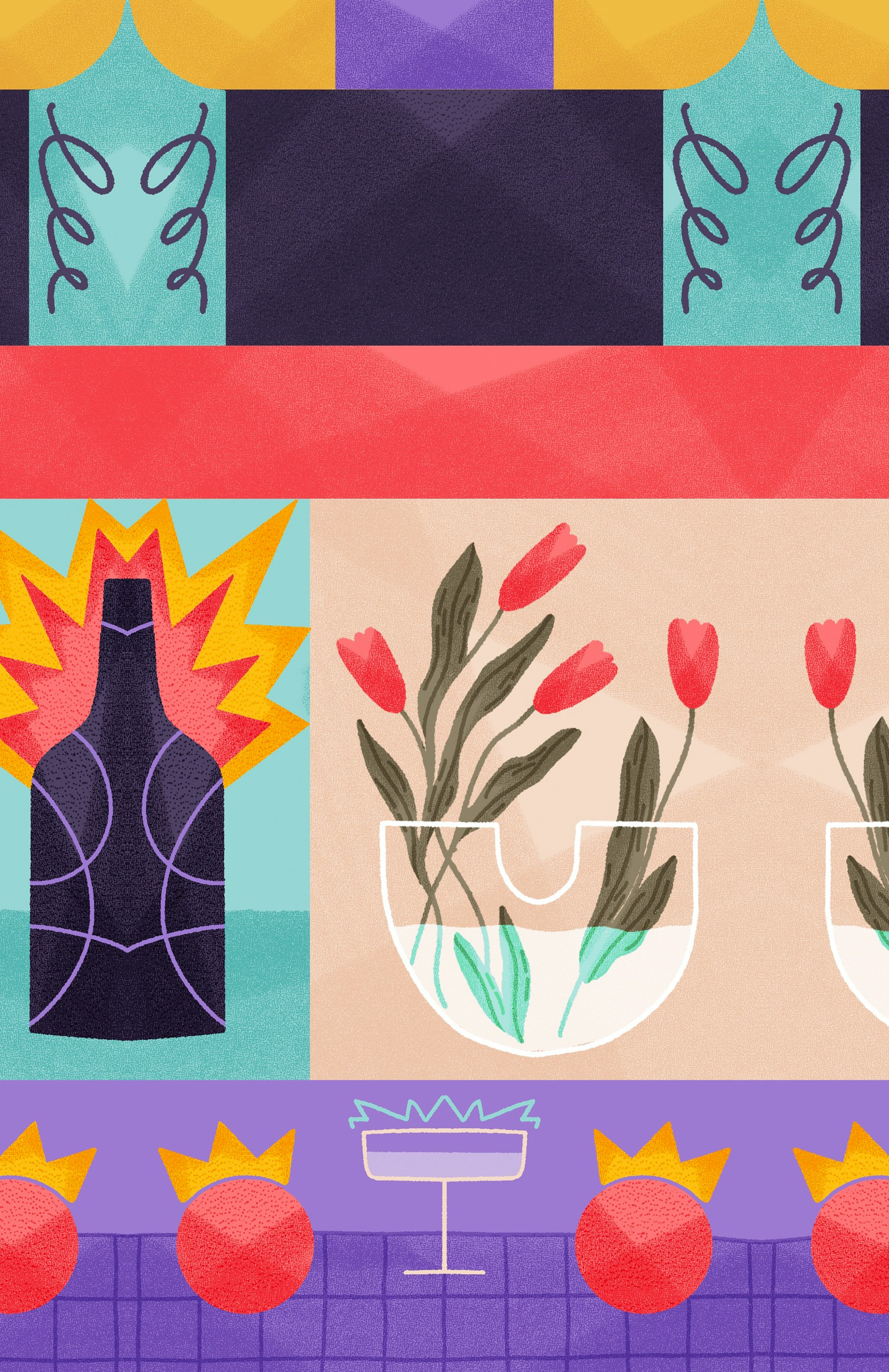 apأ©ritif wallpaper with illustration background
